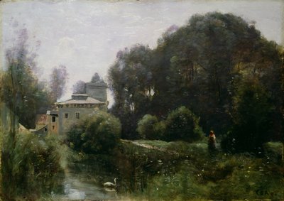 Souvenir från Villa Borghese, 1855 (panel) av Jean Baptiste Camille Corot